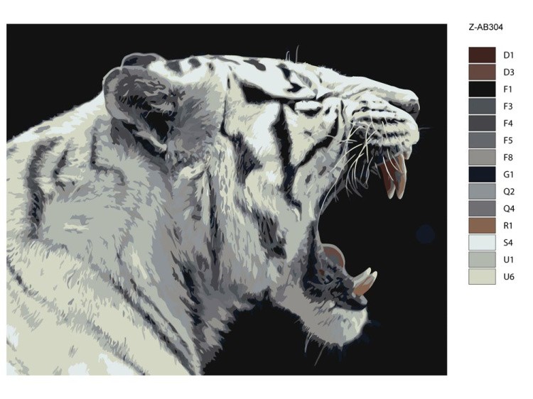 Картина по номерам «Белый тигр» — картинка 2