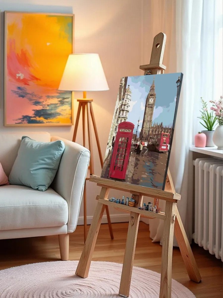 Картина по номерам «Телефонная будка» — картинка 9