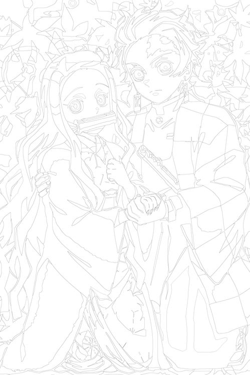 Картина по номерам «Клинок рассекающий демонов: Танджиро и Незуко 2» — картинка 3