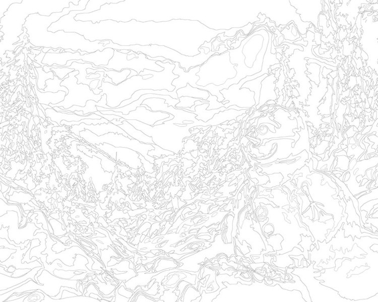 Картина по номерам «Зима: Пейзаж со снеговиком в лесу» — картинка 3