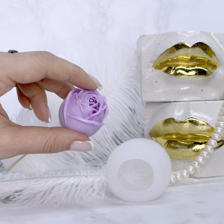 Силиконовый молд - Роза, d 3,5 см, 1 шт. — картинка 2