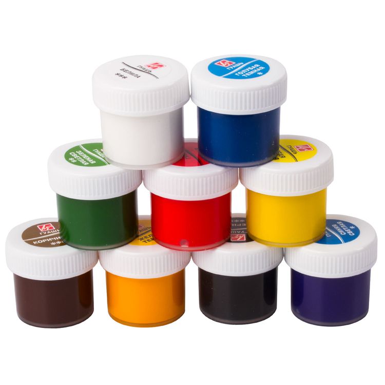 Гуашь Луч «Классика», 9 цв. по 20 мл, без кисти — картинка 2