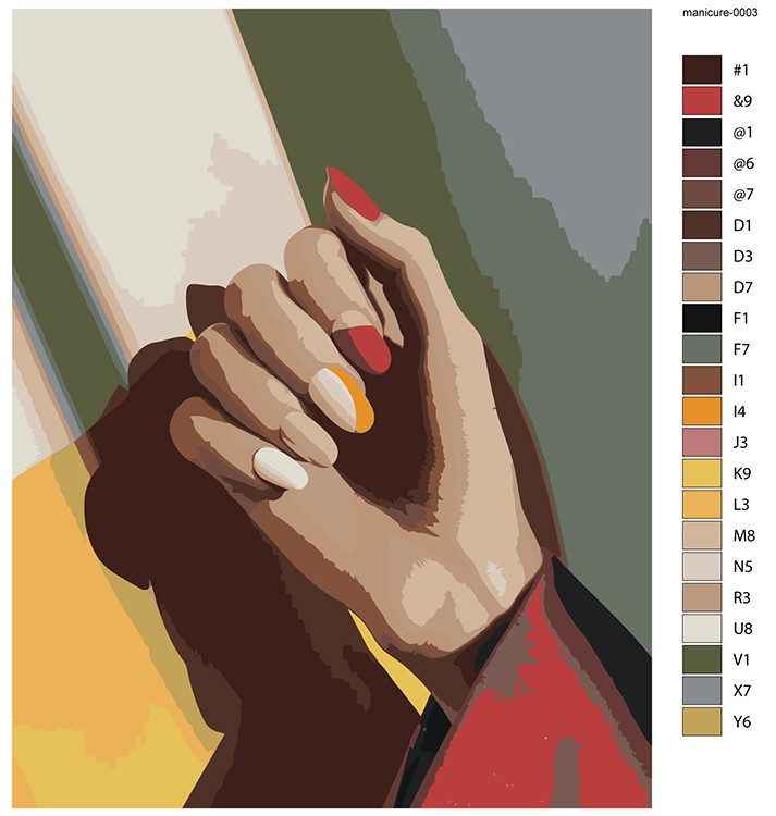 Картина по номерам «Маникюр: разноцветный лак на ногтях» — картинка 2