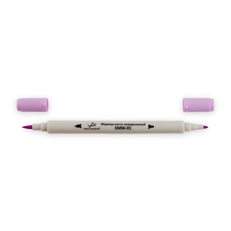 Акварельный маркер-кисть, 0.8 мм - 2 мм, кисть/круглое тонкое, светлая фуксия (Pastel Pink), VISTA-ARTISTA
