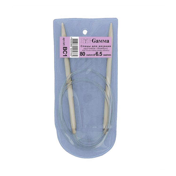 Спицы круговые 80 см, бамбук, d 6.5 мм, Gamma — картинка 2