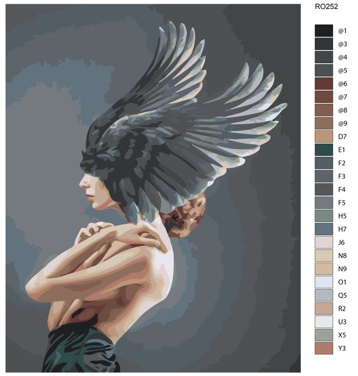 Картина по номерам «Крылатая девушка» — картинка 2