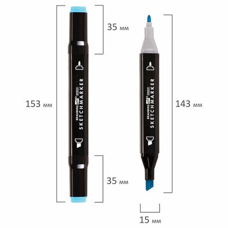 Маркеры для скетчинга двусторонние BRAUBERG ART DEBUT BLACK, цвет: пастельные цвета — картинка 8