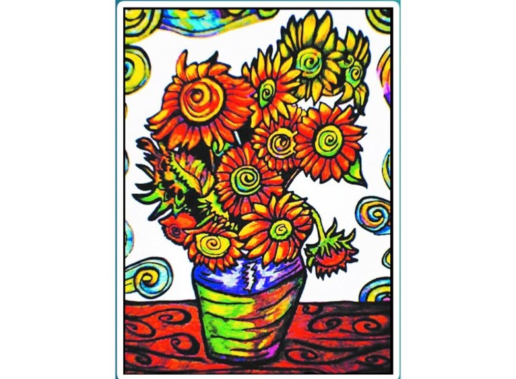 Папка-раскраска «Ван Гог» + 10 маркеров — картинка 3