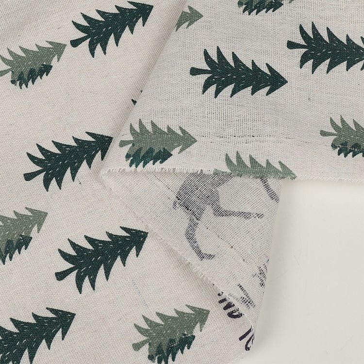 Ткань Лен, 140 г/м², 5 м x 150 см, цвет: бежевый. растительный принт, TBY — картинка 6