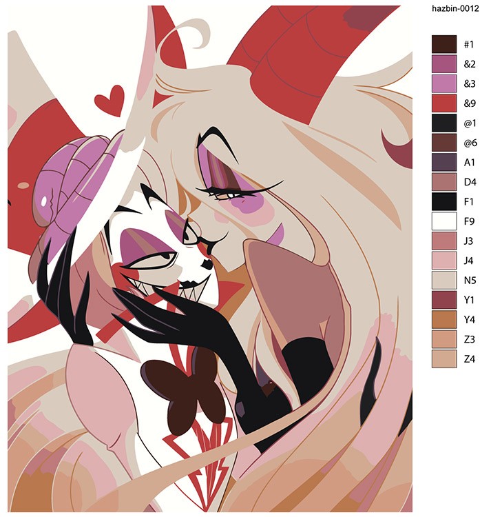 Картина по номерам «Отель Хазбин (Харбин): Люцифер, Лилит» — картинка 2