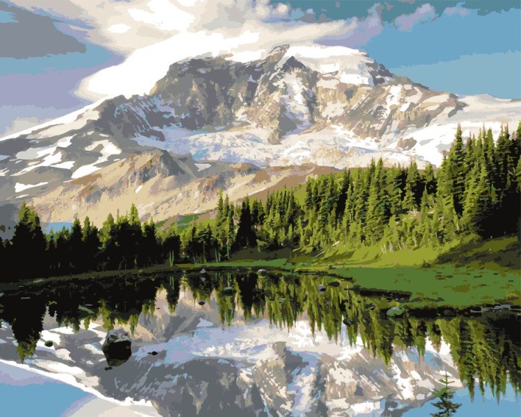 Картина по номерам «Чистое горное озеро»