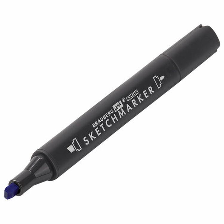 Маркер для скетчинга двусторонний 1 мм - 6 мм BRAUBERG ART CLASSIC, цвет: ярко-голубой — картинка 5