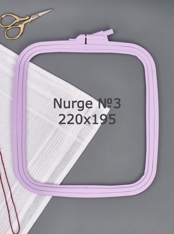 Пяльцы пластиковые прямоугольные с винтом №3, 22х19,5 см Nurge — картинка 2