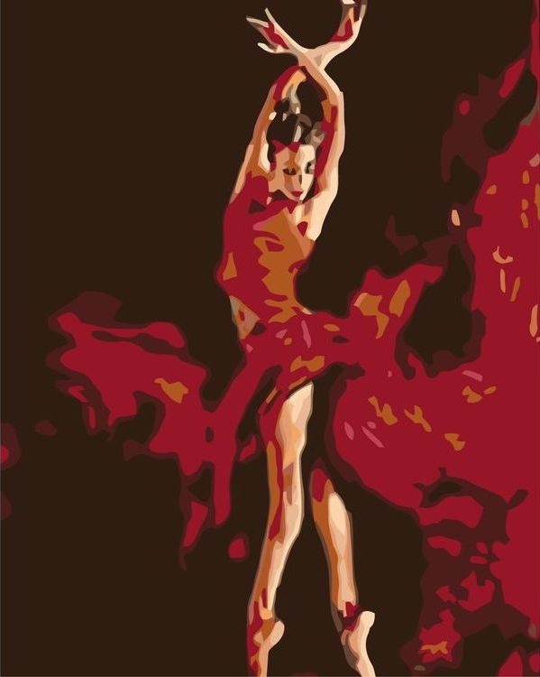 Картина по номерам «Танцовщица в красном»