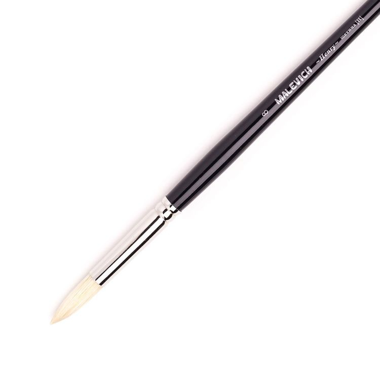 Кисть из щетины Анри, круглая, №8, Малевичъ — картинка 2