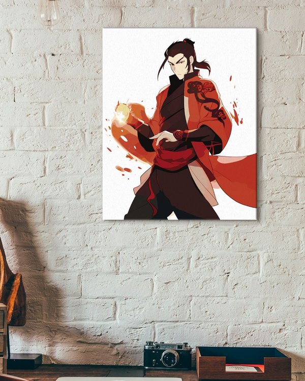 Картина по номерам «Аниме парень маг огня» — картинка 3