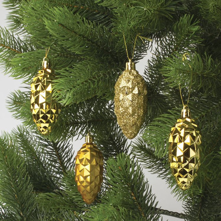 Украшения елочные «Шишки», набор 4 шт., цвет: золотистый — картинка 7