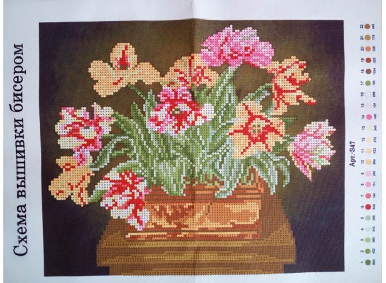 Набор вышивки бисером «Попугайные тюльпаны» — картинка 2