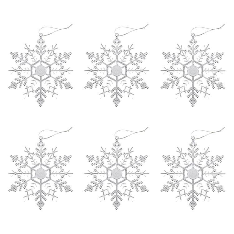 Украшение елочное подвесное «Снежинка-паутинка серебристая», 6 шт., 12 см — картинка 3