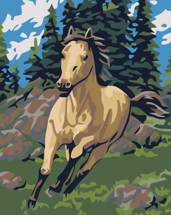 Картина по номерам «Бегущий конь»