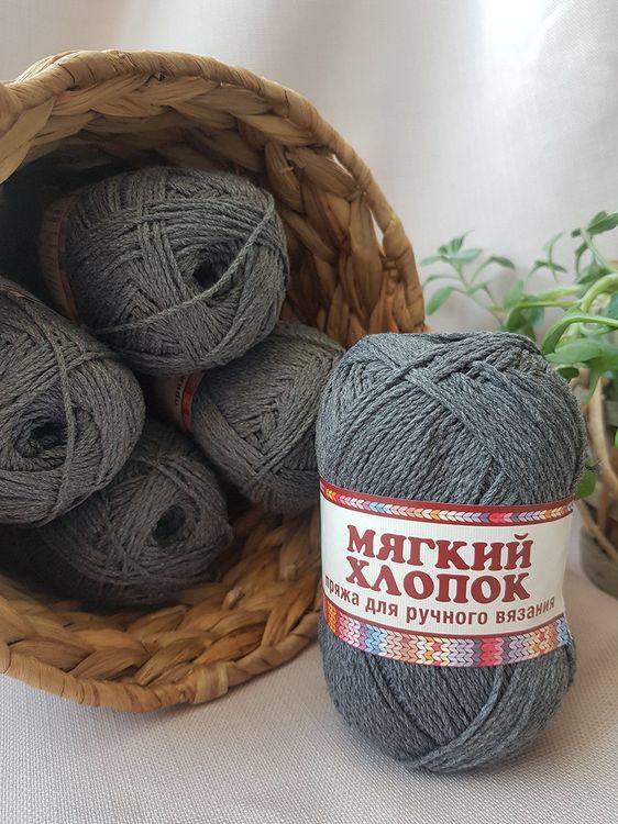 Пряжа Камтекс Мягкий хлопок (137), маренго, 5 шт. по 100 г — картинка 2