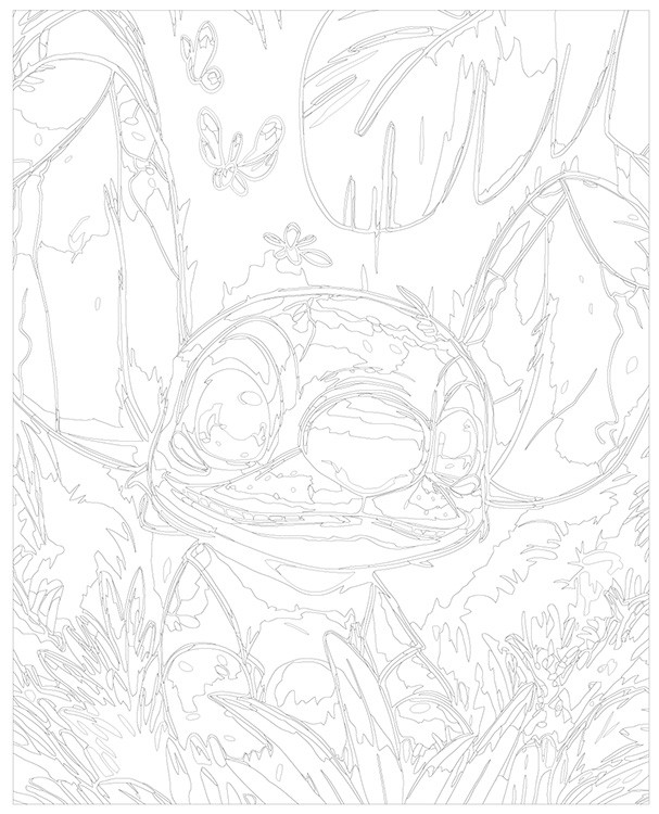 Картина по номерам «Стич в джунглях» — картинка 3