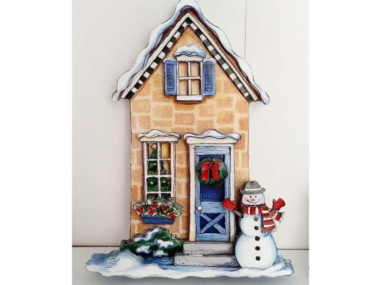 Папертоль «Сказочный домик и снеговик» — картинка 2