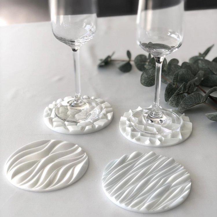 Набор из 4 подстаканников c подставкой, Epoxy Master — картинка 6