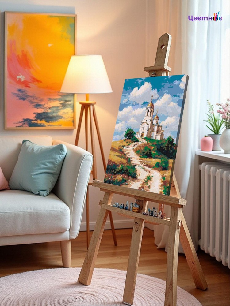 Картина по номерам Пейзаж с православной церковью — картинка 11