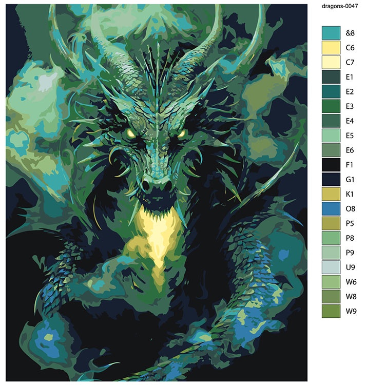 Картина по номерам «Грозный зеленый дракон» — картинка 2