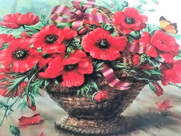 Рисунок на ткани «Маки» — картинка 4