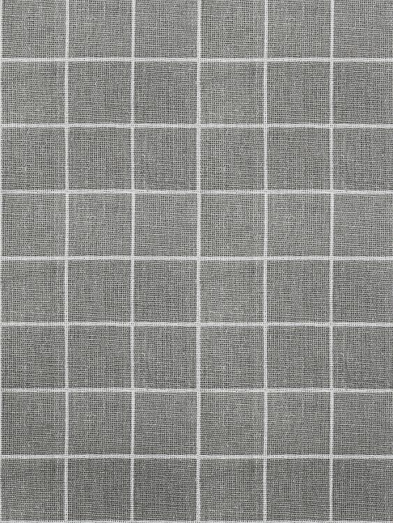 Ткань Лен, 140 г/м², 5 м x 150 см, цвет: серый, принт клетка, TBY — картинка 2