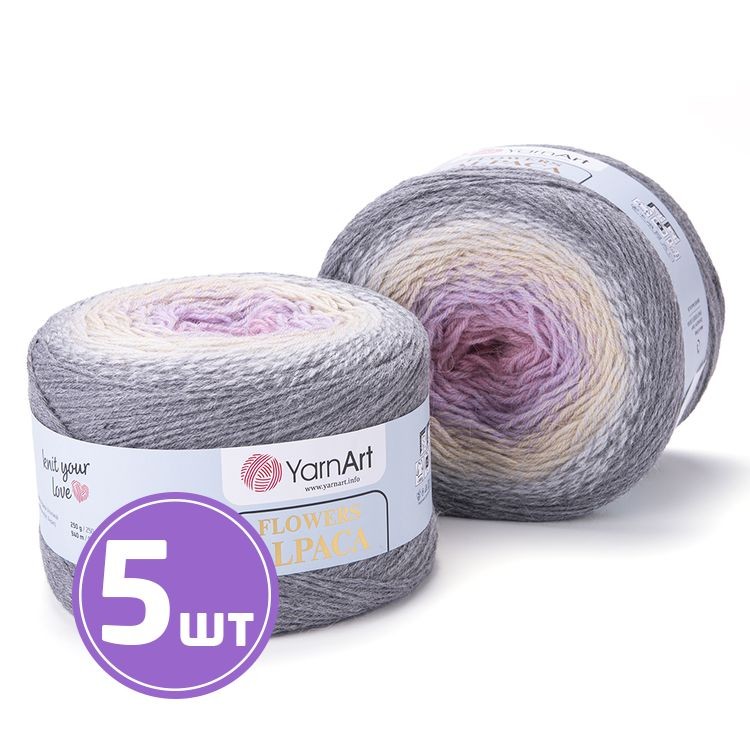 Пряжа YarnArt Flowers Alpaca (413), мультиколор, 5 шт. по 250 г