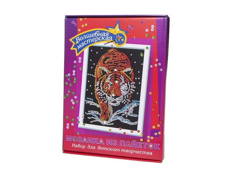 Мозаика из пайеток «Тигр» — картинка 2