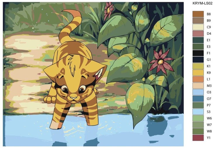 Картина по номерам «Любопытный тигренок» — картинка 2