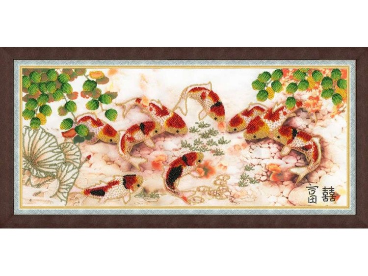 Набор вышивки бисером «Японские карпы» — картинка 2