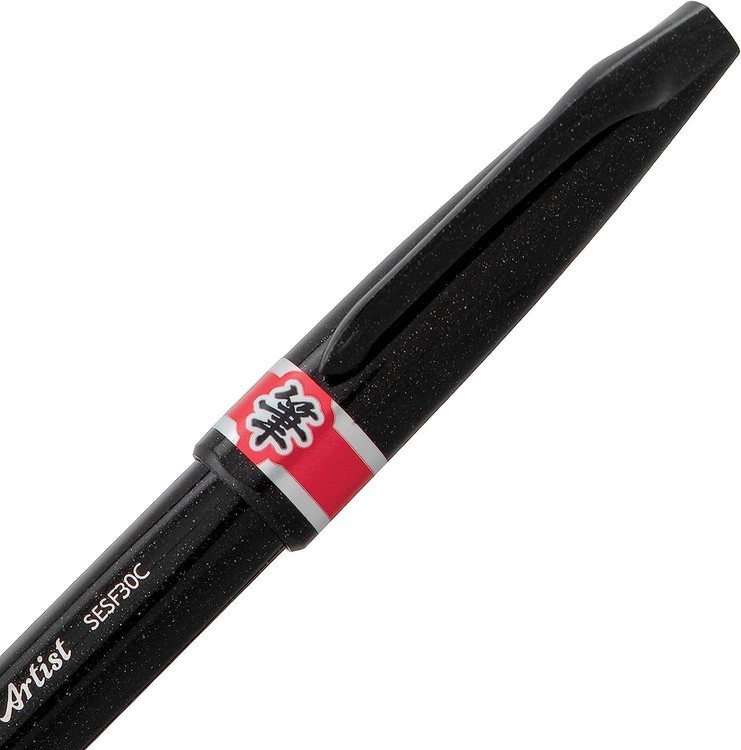Браш пен Brush Sign Pen Artist, ultra-fine 0,5 - 5 мм, цвет: красный, Pentel — картинка 4