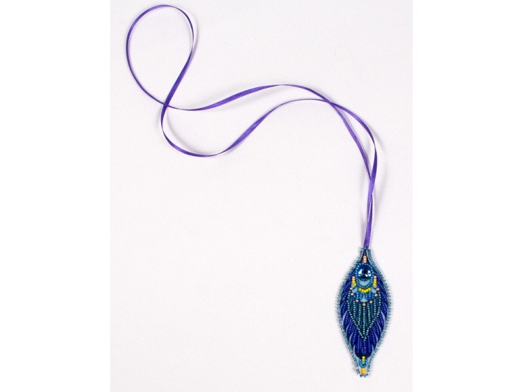 Набор вышивки бисером «Подвеска Перо павлина» — картинка 3