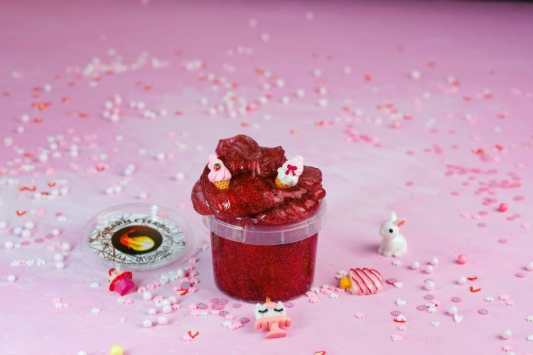 Слайм Стекло с красными блестками, 100 гр
 — картинка 2