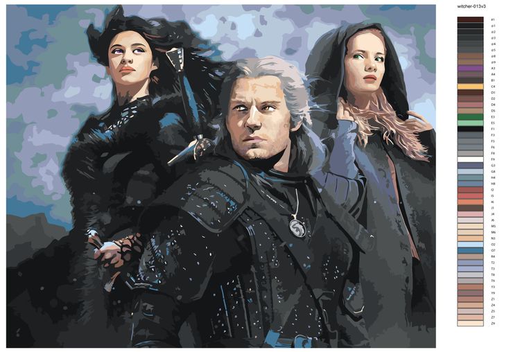 Картина по номерам «Ведьмак: Геральт, Цири и Йеннифэр 4» — картинка 2