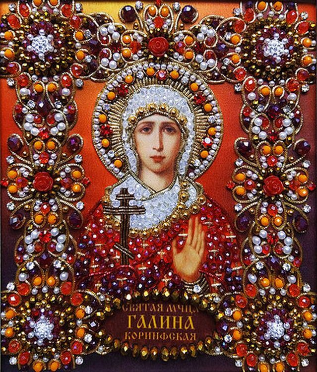 Набор вышивки хрустальными камнями «Святая Галина» — картинка 2