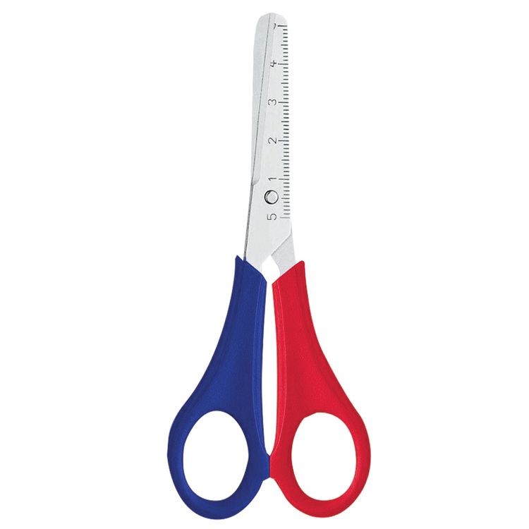 Ножницы 130 мм, для левши, с линейкой, ПИФАГОР — картинка 2