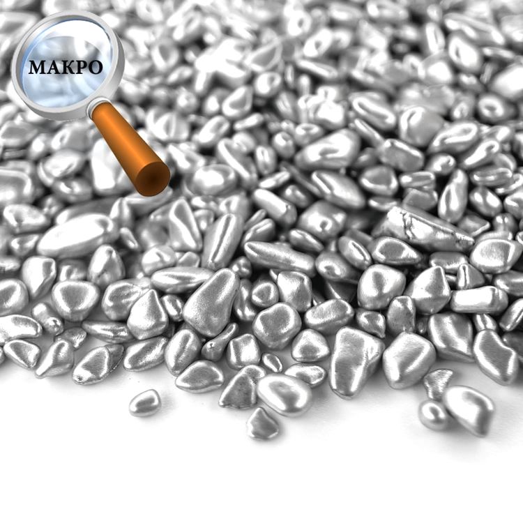 Стеклянные камушки перламутровые серебряные, 100 г — картинка 2