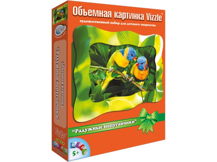 Объемная картина «Радужные попугайчики» — картинка 2