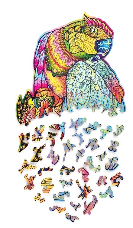 Деревянный пазл Wood Trick «Яркий Попугай» — картинка 5