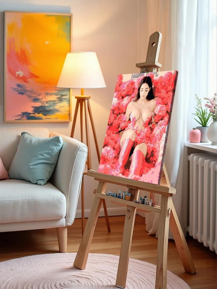 Картина по номерам «Обнаженная девушка в цветах 40x50» — картинка 10