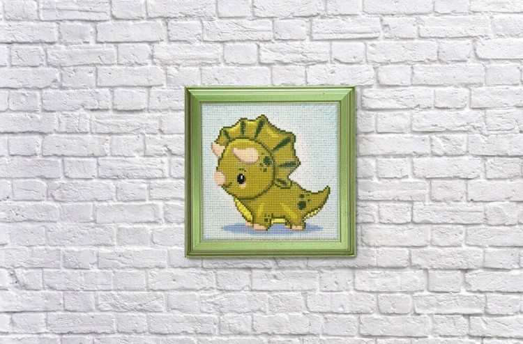 Алмазная вышивка «Зеленый динозаврик» — картинка 3