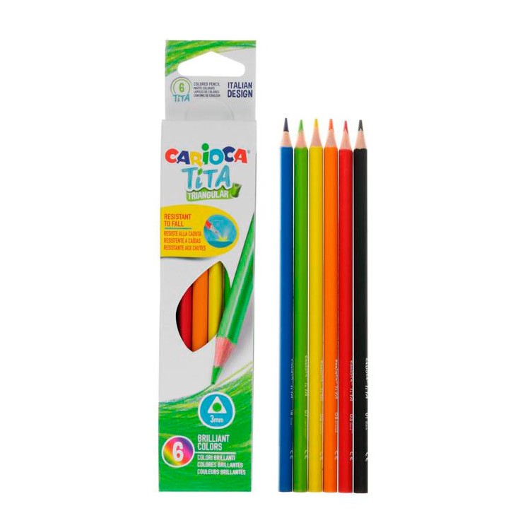 Карандаши цветные пластиковые «Tita», 6 цв., Carioca — картинка 2