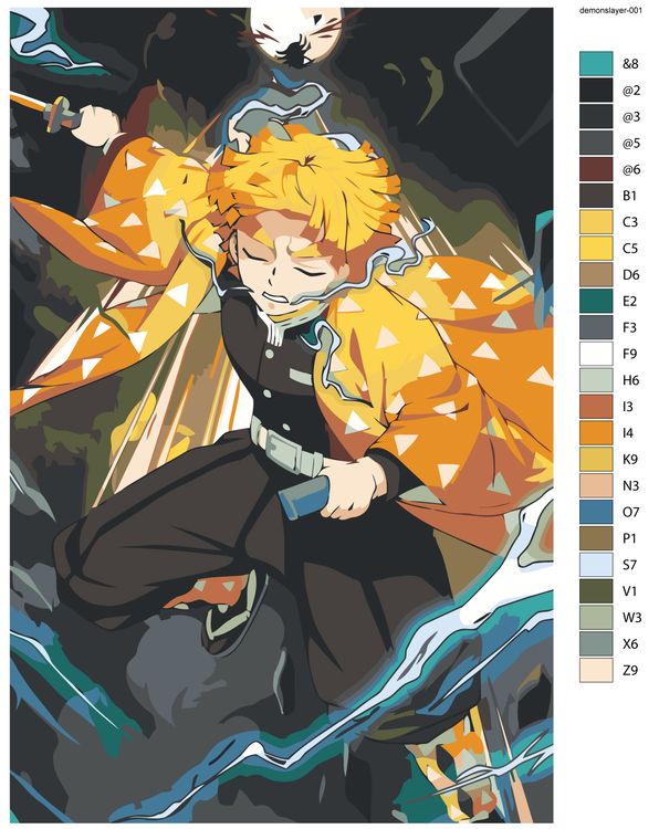 Картина по номерам «Клинок рассекающий демонов: Зеницу Агацума» — картинка 2