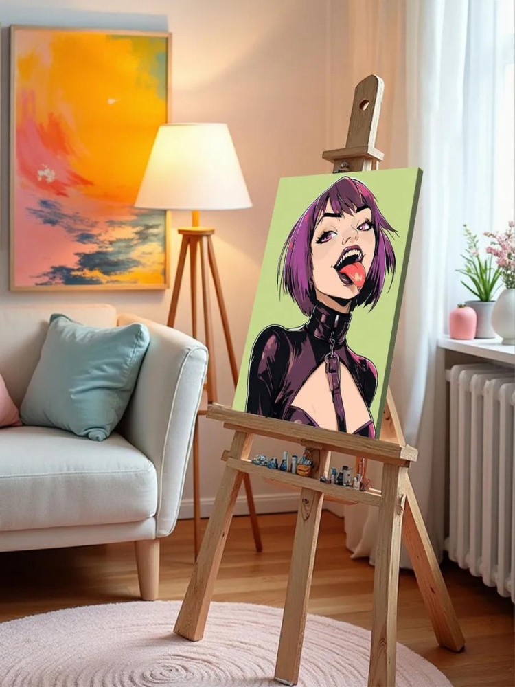 Картина по номерам «Девушка вампир в латексе, бдсм 40x50» — картинка 10